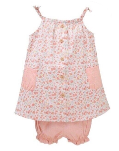 Платье для девочки с цветочным принтом и трусиками в тон, розовый Dadati