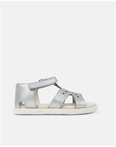 Закрытые кожаные сандалии для девочек на застежке-липучке, серый Camper