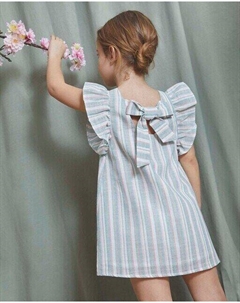 Платье для девочки с полосатым принтом и бантиком на спине, мультиколор Dadati