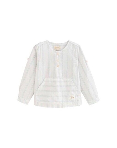 Рубашка для мальчика типа «кенгуру» с полосатым принтом, белый Dadati