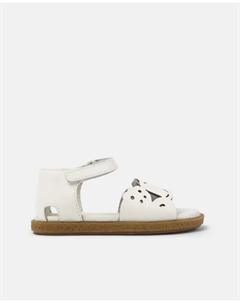 Закрытые кожаные сандалии для девочек на застежке-липучке, белый Camper