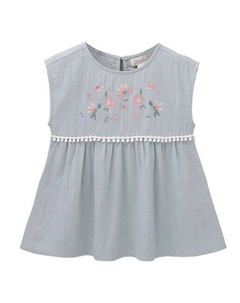 Блузка для девочки с вышивкой, зеленый Dadati