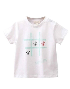 Футболка для мальчика с рисунком следа ноги, белый Dadati