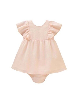 Шифоновое платье в стиле Иисуса для девочки с трусиками в тон, бежевый Dadati