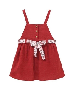 Платье для девочки на бретелях и поясе, гранатовый Dadati