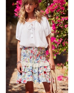 Блуза-Бардо с короткими рукавами и завязками на шее, белый Next