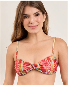 Верх бикини-бандо с принтом и подкладкой Río de Sol, красный Rio de sol