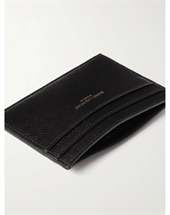 Визитница из переработанной кожи с поперечным зернением и логотипом, черный Saint laurent