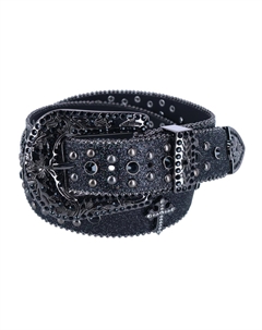 Женский ремень со стразами Dark Cross, черный Ctm