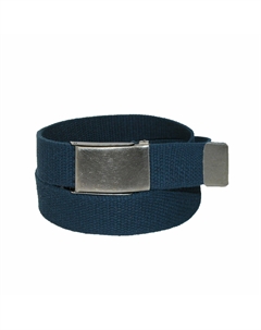 Мужской ремень из ткани для больших и высоких мужчин с никелевой пряжкой-перекидным верхом, темно-синий Ctm