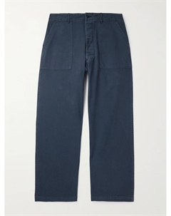 Прямые брюки из хлопка с узором «елочка», темно-синий Orslow