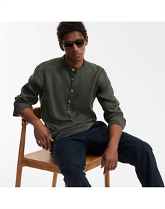 Рубашка френч льняная зеленый La redoute collections