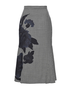 Юбка-годе с принтом "розы" Erdem