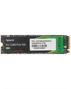Накопитель SSD M.2 2280 AP2TBAS2280P4U-1 AS2280P4U 2TB PCIe Gen3x4 3500/3000MB/s IOPS 700K/680K MTBF 1.8M 1300TBW Retail Apacer