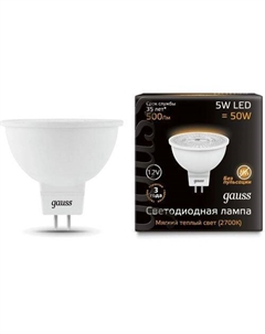 Лампа LED GU5.3, спот, 5Вт, MR16, одна шт. Gauss