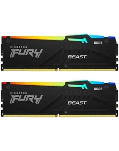 Модуль памяти DIMM 32Gb 2х16Gb DDR5 PC44800 5600MHz Kingston Fury Beast RGB Black (KF556C40BBAK2/32)