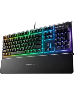 Проводная игровая клавиатура SteelSeries Apex 3, Whisper Quiet Gaming Switch, черный Steelseries