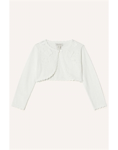 Детская одежда Кремовый 3D кардиган с декоративными цветами, бежевый Monsoon