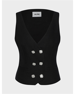 Жилет двубортный, черный Aline