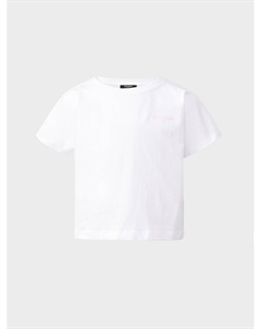 Топ с розовым лого, белый Balmain