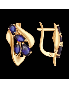 Серьги из золота с синими корунд (синт.) Sokolov