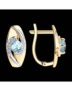 Серьги из золота с топазами и фианитами Sokolov