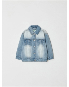 Джинсовая куртка с аппликацией на спине для девочек Sela