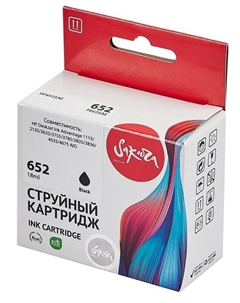 Картридж струйный F6V25AE (№652 Black) для HP DeskJet Ink Advantage 1115/2135/3635/3755/3785/3835/3836/4535/4675/5075/5275 AIO, водорастворимый Sakura