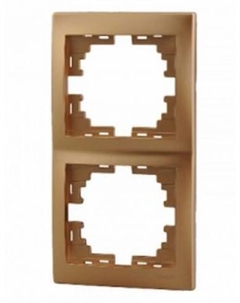 Рамка 701-1300-152 Mira 2-м вертикал. зол. метал. Lezard