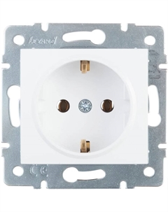 Розетка 707-0288-124B Karina 1-м СП с заземл. защ. шторки термопласт механизм бел. Lezard