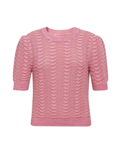 Вязаная женская кофта с круглым вырезом и волнистой текстурой, красный Deep breath