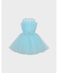 Платье с бантом на талии, голубое Sasha kim