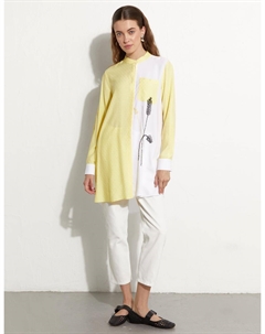 Туника с воротником из кусочков, желтая Kayra