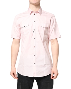 Розовая рубашка с короткими рукавами из хлопка GOLD Casual Dolce&gabbana