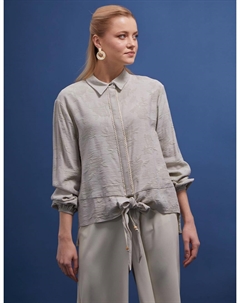 Жаккардовая блузка Фигового цвета Kyr