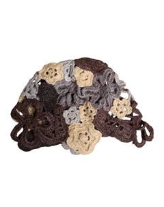 Шапка-бини из разноцветного шелка с цветочным узором Dolce&gabbana