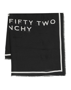 Шарф с бахромой и логотипом, черный Givenchy