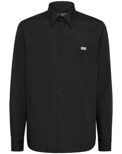 Рубашка с длинными рукавами со стразами и черепом, черный Philipp plein