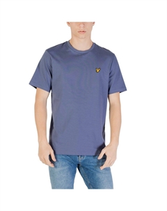 Синяя хлопковая футболка Lyle & scott