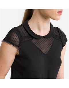 Блузка с короткими рукавами черный Laredoute