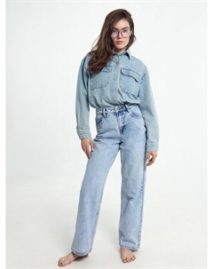 Брюки женские джинсовые wide leg голубые Mark formelle