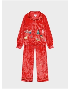 Пижама с новогодним принтом, красная Eirene