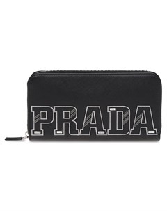 Prada кошелек с заплаткой с логотипом один размер черный Prada