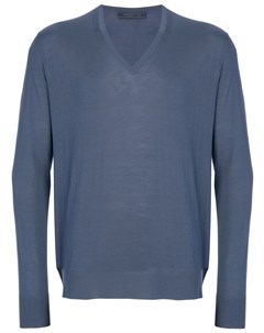 Prada пуловер с v образным вырезом 54 синий Prada