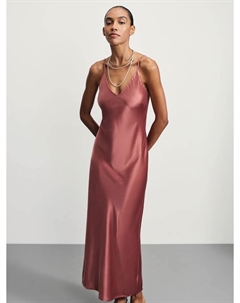 Атласное платье на бретелях Zarina