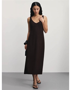 Платье из фактурной таки с V-образным вырезом Zarina