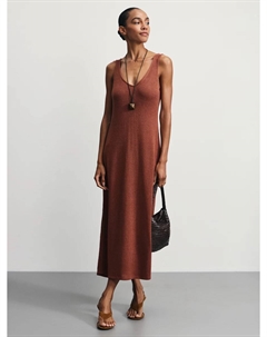 Платье из фактурной таки с V-образным вырезом Zarina