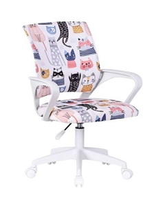 Кресло детское Fiesta, на колесиках, ткань, белый и розовый Defender