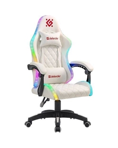 Кресло игровое Energy, на колесиках, экокожа, белый Defender