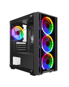 Корпус CL610, mATX, Mini-Tower, USB 3.0, RGB подсветка, черный, без БП (CL610) Ginzzu